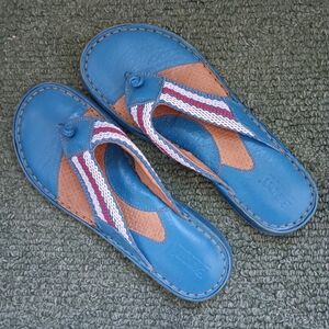 Born Blue and Brown Strappy Sandals